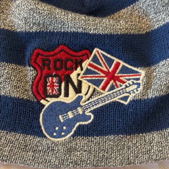 Gymboree Boys Striped Pullover UK Union Jack Appliqué with Matching Hat - Picture 7 of 8